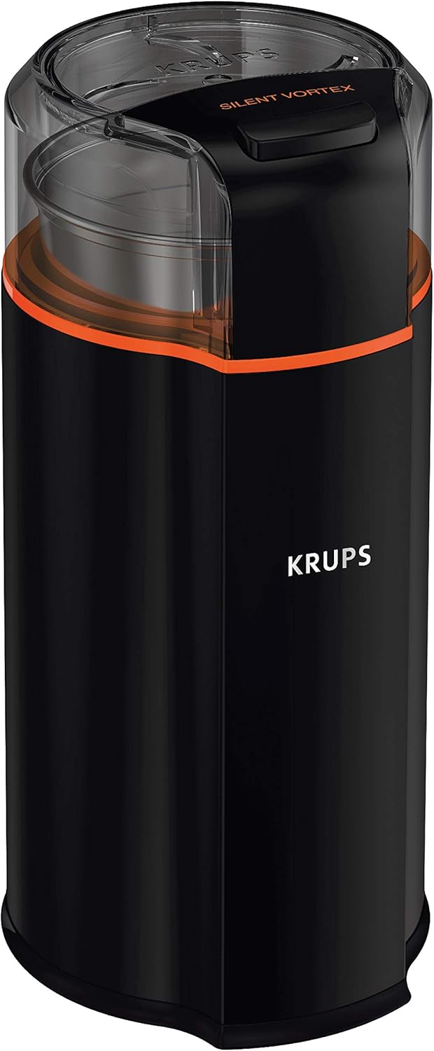 KRUPS Silent Vortex Electric Grinder for Spice, Dry Herbs and Coffee, 12-Cups, Black